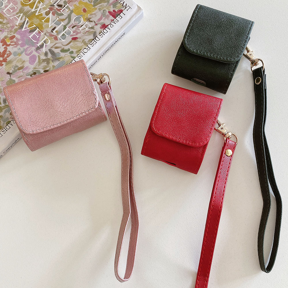 Luxury Bags Outlet - กระเป๋าใส่หูฟังเป็นทางการสุดหรูสำหรับ airpods 4เคสหนังด้านสีทึบฝาครอบป้องกันแบบพกพาสำหรับ airpods 1 2