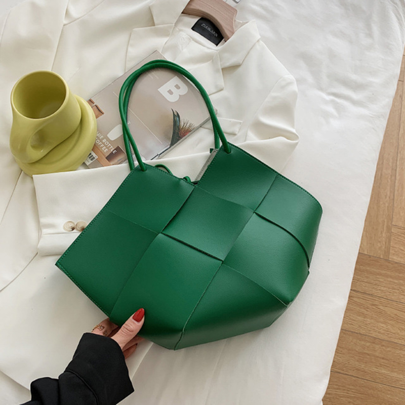 Luxury Bags Outlet - หรูหราขนาดใหญ่ Tote กระเป๋าผู้หญิง Rhomboid ขนาดใหญ่ความจุกระเป๋าถือหนัง Underarm